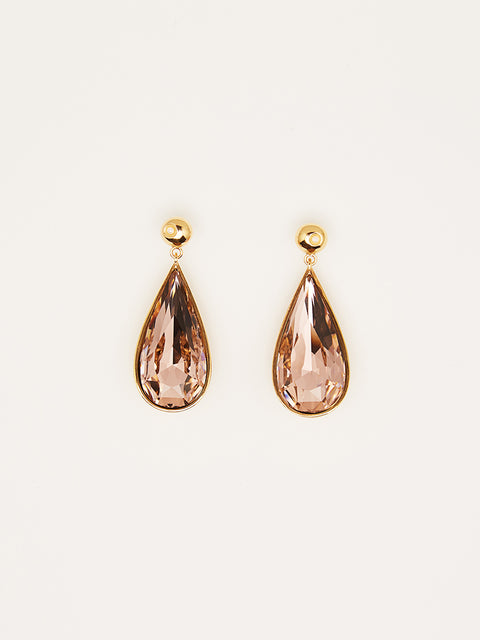 RS.10.CT.E.008 | PEARL AND ROSE TEAR DROP EARRINGS