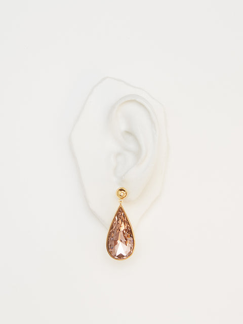RS.10.CT.E.008 | PEARL AND ROSE TEAR DROP EARRINGS
