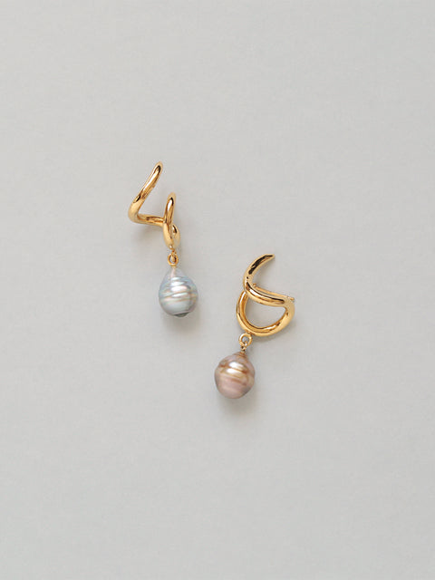 unclawed fiji pearl drop claw earrings