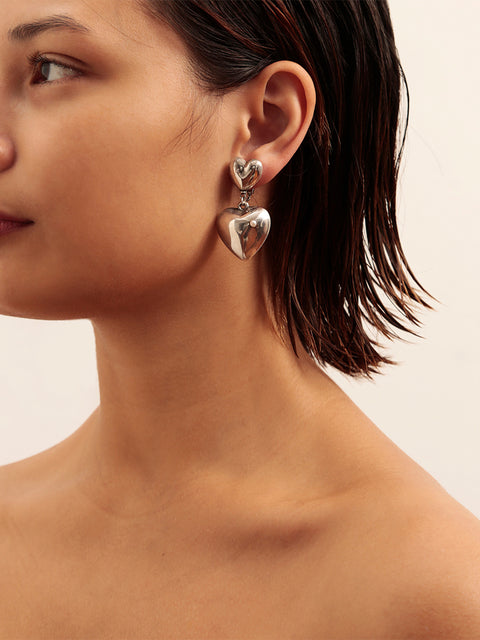 two puffy hearts earrings