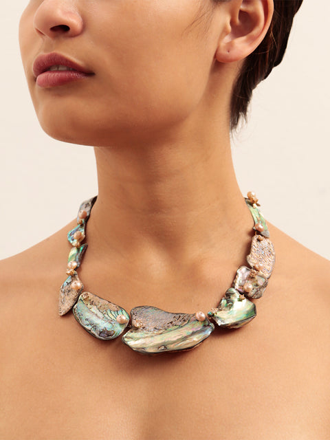 RS.PS.N.001 | BROKEN PAUA SHELL PUZZLE NECKLACE