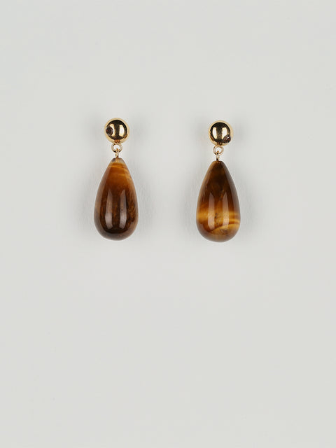 tiger's eye tear drop earrings