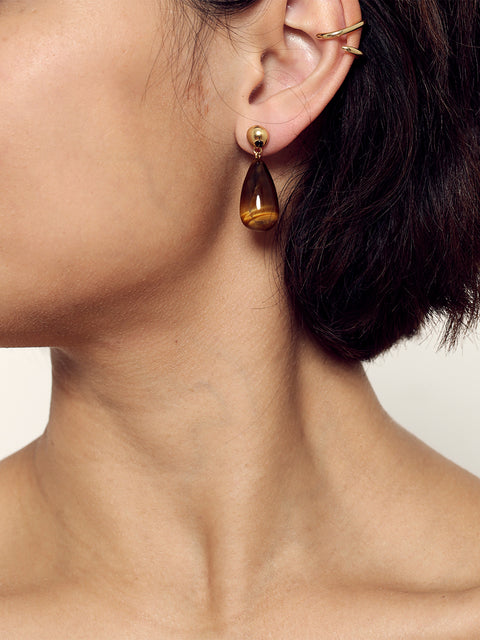 tiger's eye teardrop earrings
