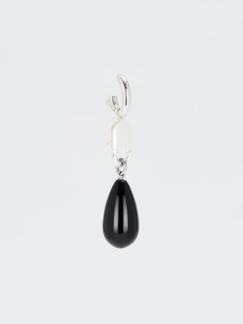 onyx tear drop and oval hoop