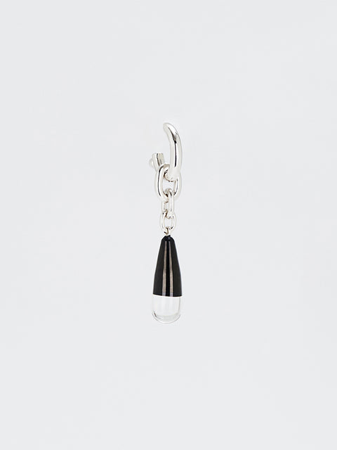 linked two tone glass raindrop and oval hoop