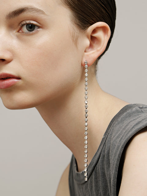 small crystal line drop earrings